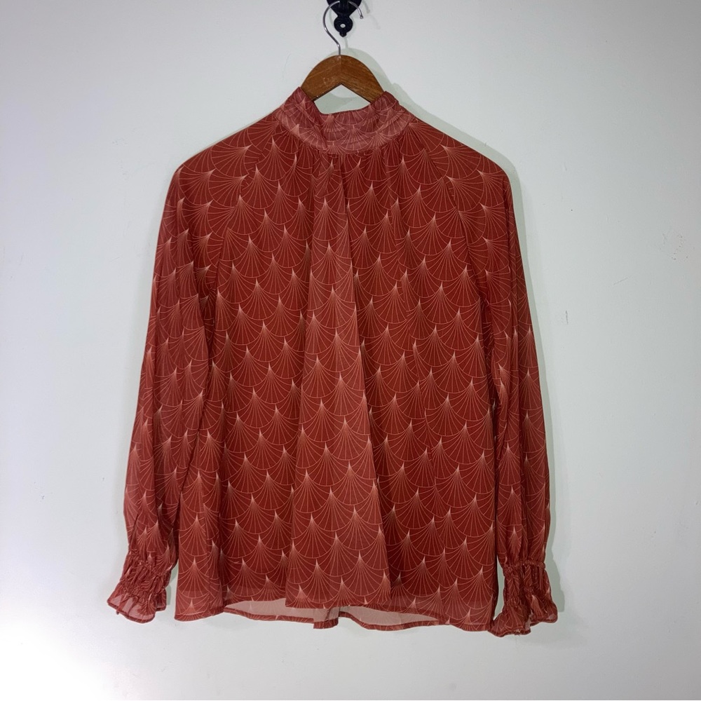 Womens Bohme Bohemian Blouse, orange, size S, EUC!